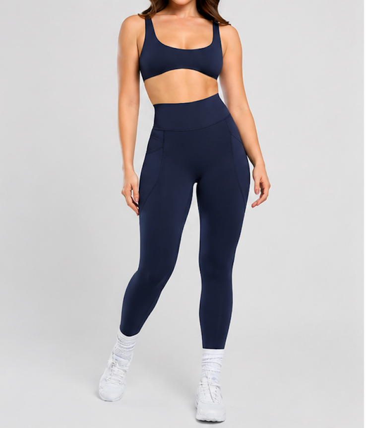 Leggings with built in panty - Navy Blue