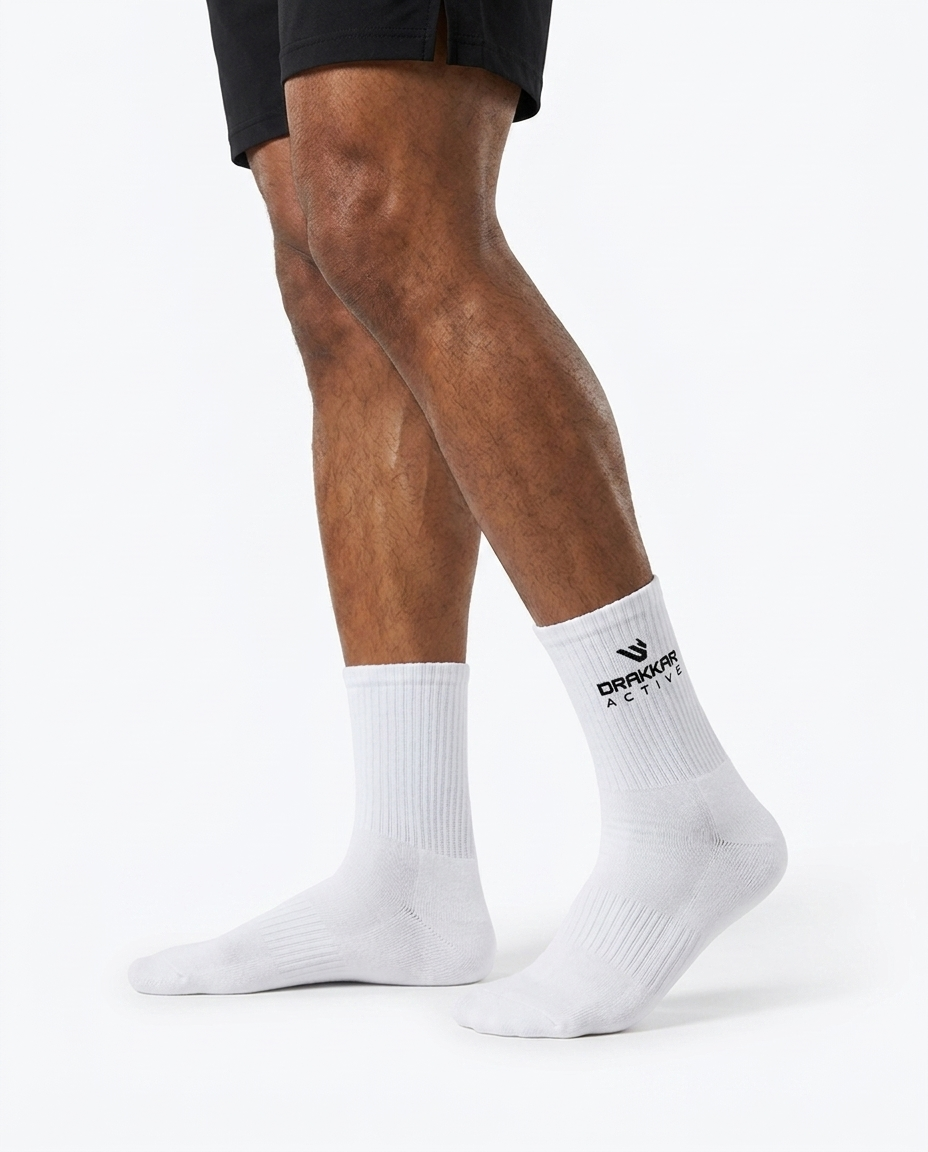 Drakkar Active Crew Socks - White - alternate view